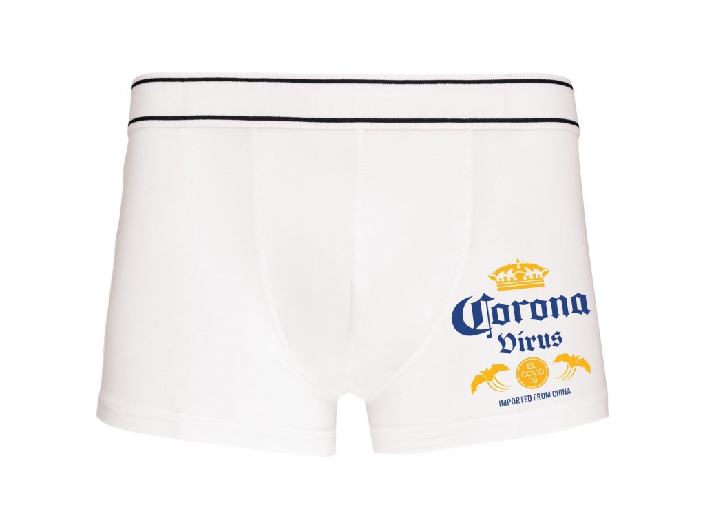 Boxerky Coronavirus paródia pivo