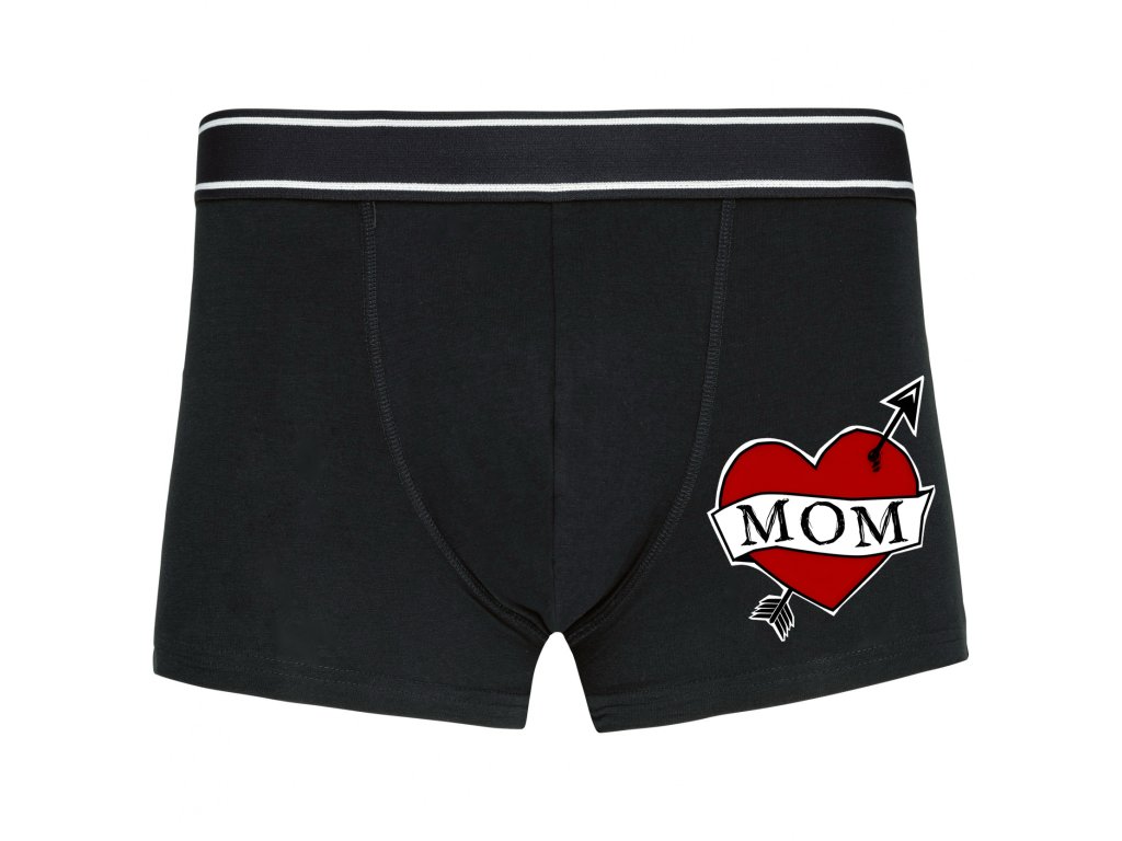 Retro boxerky tetovanie srdce mama